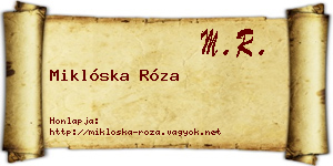 Miklóska Róza névjegykártya