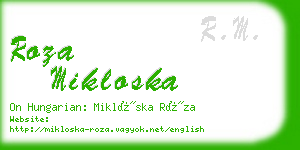 roza mikloska business card
